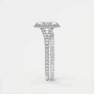 แหวนหมั้นเพชรทรงรัศมี 2.70 กะรัต เพชรเลี้ยงในห้องปฏิบัติการ ทรงเรเดียนท์คัท ดีไซน์เฟรนช์ฮาโล ฮาโลซ่อน พร้อมเพชรเม็ดกลมด้านข้าง ตัวเรือนทองคำขาว 14K - Product Image 6