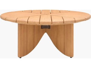 Table à manger ronde contemporaine en bois avec base croisée robuste – Idéale pour le jardin, la terrasse, les cafés et l'ameublement hôtelier - Product Image 2