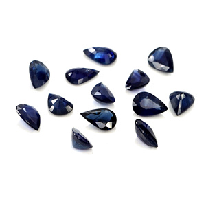 Saphirs bleus naturels non traités, taille poire 5x7mm, pierres précieuses de saphir bleu naturel facettées pour la création de bijoux - Product Image 1