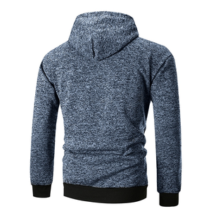 Sweat-shirt à capuche pour homme, couleur unie, tricoté, manches longues, vêtements d'automne - Product Image 5