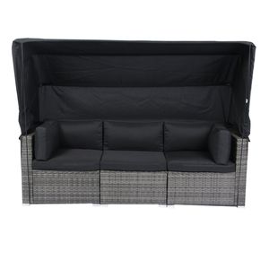 Set di Mobili da Giardino in 7 Pezzi con Tettoia Retrattile, Divano Sezionale in Rattan Intrecciato, Cuscini Lavabili, Arredamento da Giardino LA - Product Image 2