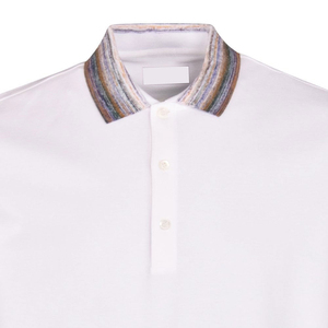 เสื้อโปโลผู้ชายลายทางแนวตั้งผ้าวูลผสมขนสัตว์ถักแบบริบสำหรับฤดูร้อน พร้อมบริการจัดส่ง - Product Image 6