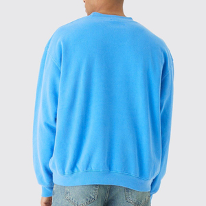 Sudadera de Cuello Redondo para Hombre, Corte Holgado, Color Sólido, Tejido Casual, 100% Algodón, para Otoño, Manga Larga - Product Image 2