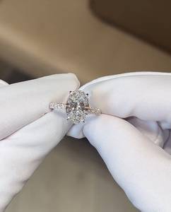 3.5 Carat Oval Cut Moissanite <b>Solitaire</b> Engagement <b>Ring</b> for Women | Hidden Halo Wedding <b>Ring</b> | Luxury Bridal Jewelry - Product Image 2