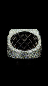 แหวนเงินสไตล์ฮิปฮอป925ผู้ชายแหวน VVS1เพชร melee Moissanite ตั้งค่าโลโก้ที่กำหนดเองแหวนเครื่องประดับที่ดี - Product Image 5