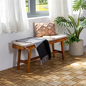 แผ่นไม้อะคาเซีย12แผ่นแบบประสาน DIY แผ่นกระเบื้องปูพื้นดีไซน์ทันสมัย - Product Image 4