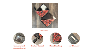 Porte-monnaie et porte-cartes en cuir véritable fait main de style nouveau pour femmes, mini portefeuille en cuir de vache véritable avec fermeture éclair - Product Image 3