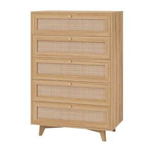 Commode haute à 5 tiroirs en rotin pour enfants, mobilier de chambre d'enfant, prix d'usine, bon marché, haute qualité, nouvelle collection, vente chaude - Product Image 2