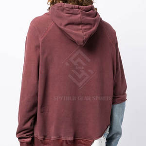 Sudadera con Capucha de Forro Polar Sólido con Efecto Desgastado, Manga Larga, Estilo Urbano, Transpirable, Ecológica, Moda de Invierno - Product Image 4