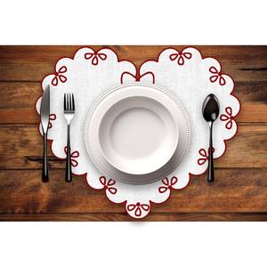 แผ่นรองจานรูปหัวใจปักลายดอกไม้ทันสมัย ผ้าฝ้าย 100% สำหรับวันวาเลนไทน์ บ้าน งานแต่งงาน - Product Image 2