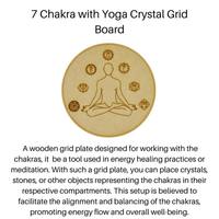 Plaque de méditation Bouddha en MDF de 6 pouces, grille de cristal 7 chakras, gravure spirituelle, panneau de recharge énergétique, panneau mural, boîte Feng Shui
