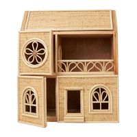 Maison de poupée en rotin de haute qualité, maison de poupée Barbie, maison de poupée miniature, maison de poupée DIY en gros