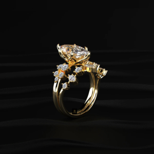 Bague solitaire en diamant de laboratoire taille marquise avec pierres latérales, certifiée IGI D à F, or, argent, jaune, blanc, rose, radiant - Product Image 6
