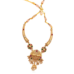 Designer <b>Gold</b>-Plated Pota Stone & Pearl Necklace <b>Set</b> for Women Traditional Fashion Jewelry-10575293DP - Product Image 3