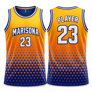 Maillot de basketball personnalisé à longueur allongée, imprimé par sublimation sur le devant, sans manches, en maille respirante 100 % polyester, unisexe, pour équipe - Product Image 1