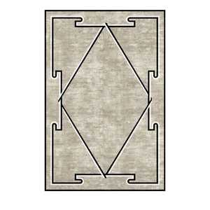 พรมขนสัตว์นิวซีแลนด์สีเทาและสีเบจสุดหรู ทอมือ พร้อมวิสโคสสั่งทำพิเศษ สำหรับห้องนั่งเล่น - Product Image 2