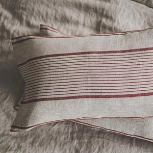 Striped Rectangle Linen Cushion Cover Breathable Woven Nordic Style Envelop Closure Home Decor <b>Pillow</b> <b>Case</b> - Product Image 3