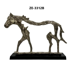 Figurine de cheval en bronze plaqué argent, sculpture animale contemporaine, décoration d'intérieur, artisanat en métal, art de la fonderie - Product Image 2