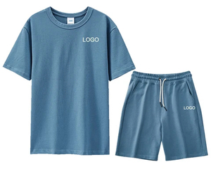 Custom Design T shirt & Shorts <b>Set</b> Summer Clothes 2PCS <b>Set</b> 100% Cotton Short Sleeves Men's Casual Wear t-shirts and shorts <b>Sets</b> - Product Image 3
