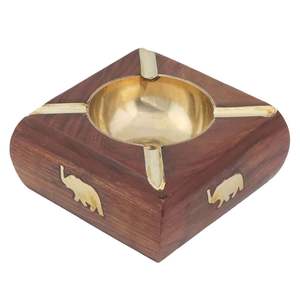 Premium Sustainable <b>Craft</b> Wooden Ashtray Elegant Smoking <b>Desk</b> Decor - Product Image 1
