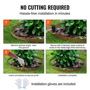 Set da 10 Bordure per Giardino in Acciaio, 100 cm di Lunghezza x 5 cm di Altezza, Bordi Flessibili in Metallo per Prato - Product Image 5