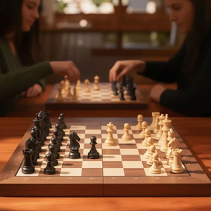 ILAHI's Eco-Friendly Rustic Polished Rectangle <b>Chess</b> <b>Board</b> Game 100% Handmade Pure Wood Animal/Love Style Customized Size <b>Chess</b> - Product Image 1