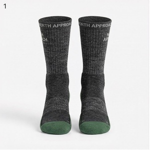 NORTH APPROACH Crew <b>Socks</b> Breathable Hiking Outdoor Sports <b>Socks</b> for Adults Autumn Season Green Toe Design - Product Image 1
