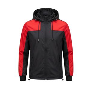 Chaqueta con capucha y cremallera en el pecho, resistente a la intemperie, cortavientos, deportiva, utilitaria, transpirable, de poliéster. - Product Image 4