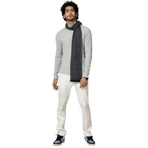 Écharpe longue en cachemire tricotée chaude pour homme, en coton brossé, avec franges, idéale pour le froid – Vente en gros usine - Product Image 2