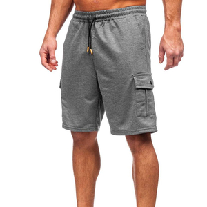 Pantalones Cortos Cargo Personalizados de Lona Sólida con Cintura Elástica de Poliéster/Algodón para Hombre, Casuales y Transpirables - Product Image 1