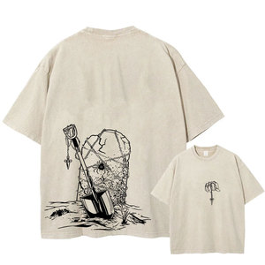 Camiseta de Hombre 100% Algodón con Lavado Ácido, Personalizable con Logotipo, Estilo Urbano, Diseño Vintage Oversize, Venta al Por Mayor - Product Image 2