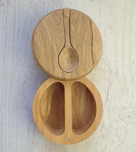 Boîte à sel en bois écologique avec design anti-fuite, compatible lave-vaisselle, réutilisable, support de rangement pour épices et herbes pour la cuisine - Product Image 5
