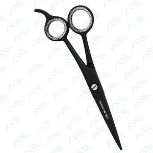 Ciseaux de coiffeur professionnels 6.5 pouces ciseaux de coupe de cheveux noirs ciseaux de coiffeur de Salon japonais en acier inoxydable noir - Product Image 3