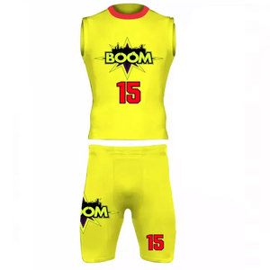 ชุดยูนิฟอร์มฟุตบอลแบบ Flag Football 7V7 แบบกำหนดเอง พิมพ์ลายด้วยความร้อน ยืดหยุ่นได้ พิมพ์ลายด้านหน้า ดีไซน์สำหรับการแข่งขัน ชุดถุงมือสั้น - Product Image 2