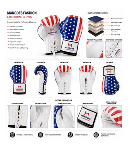 Guantes de Boxeo de Encaje MANGOES FASHION Personalizados al por Mayor, Profesionales para Entrenamiento de Combate, Antideslizantes, Transpirables, Ajustables, Unisex, Duraderos, de PU - Product Image 5