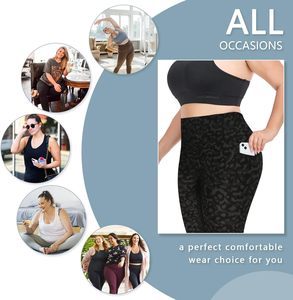 Leggings Deportivos de Tallas Grandes para Mujer, Cintura Alta, Compresión, Transpirables, Spandex/Algodón, para Entrenamiento, Running, Fitness, Hasta la Rodilla - Product Image 6