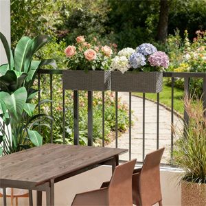 Set di 2 fioriere grigie da ringhiera, fioriere sospese e vasi inclusi (solo vasi) X2 - Product Image 1