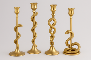 <b>Brass</b> Metal Taper Candle Holder Decorative <b>Candlestick</b> Stand for Home Wedding Hotel Use - Product Image 6