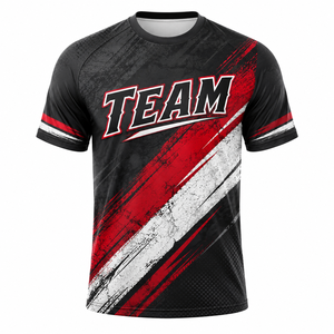Camiseta Deportiva Personalizada por Sublimación para Hombre, de Secado Rápido, de Poliéster, con Logotipo Impreso en la Parte Delantera, en Rojo, Negro y Blanco - Product Image 1