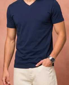 <b>Men's</b> Regular Fit V Neck Long Sleeve T-<b>Shirt</b> Solid Color Knitted Casual Wear Long Length Polyester/Cotton Breathable - Product Image 2
