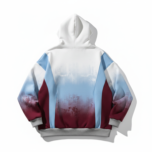 Sweat à capuche unisexe de haute qualité, style streetwear, coupe ample, en molleton épais, avec patchwork 3D en relief et blocs de couleur - Product Image 3