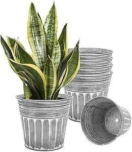 Modern Green Metal Flower <b>Pot</b> With Minimalist Design For Indoor Plants Desktop Use - Product Image 2