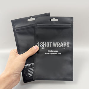 Sachet refermable noir à fermeture éclair avec logo personnalisé, pochette plate à trois soudures, petit sachet refermable en Mylar - Product Image 5