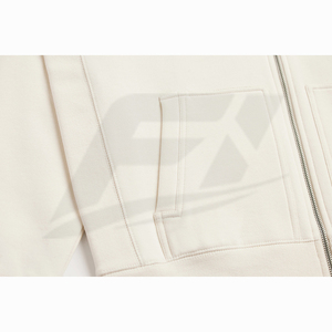 Sweat-shirts à capuche zippés personnalisés pour hommes en molleton de coton épais, coupe oversize, style streetwear décontracté, avec poche kangourou – Fournisseur en gros - Product Image 4