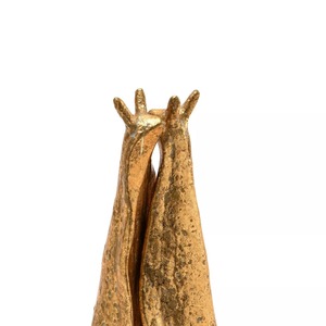 Serre-livres en forme d'escargot plaqué or, 9 pouces, décoration sculpturale bohème, 2 pièces - Product Image 3