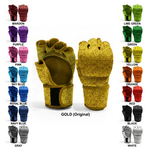 Guantes de Kickboxing de Cuero Genuino, Color Liso, para Artes Marciales, Entrenamiento de Fuerza, Gimnasio, Levantamiento de Pesas - Product Image 1