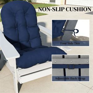 Set di due cuscini per sedie blu navy antiscivolo per esterni - Product Image 3