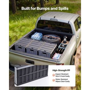 65L Plastic <b>Collapsible</b> <b>Storage</b> Bins with Lids 3 Pack Stackable Folding <b>Storage</b> Crates Handles 84 Lbs Per Bin Capacity H-Series - Product Image 6