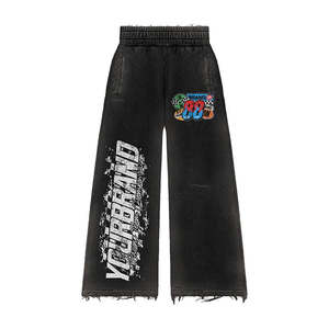 Conjunto de Chándal de Forro Polar Grueso Personalizado para Otoño, Estilo Gótico Americano, Streetwear Harajuku, Dos Piezas, 100% Algodón, Unisex, Lavado Ácido - Product Image 4