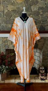 Vestido Caftán de Rayón con Estampado Shibori Japonés, Tallas Grandes, Estilo Boho, Arte Vestible, Corte Holgado, Ropa para Mujer - Product Image 2